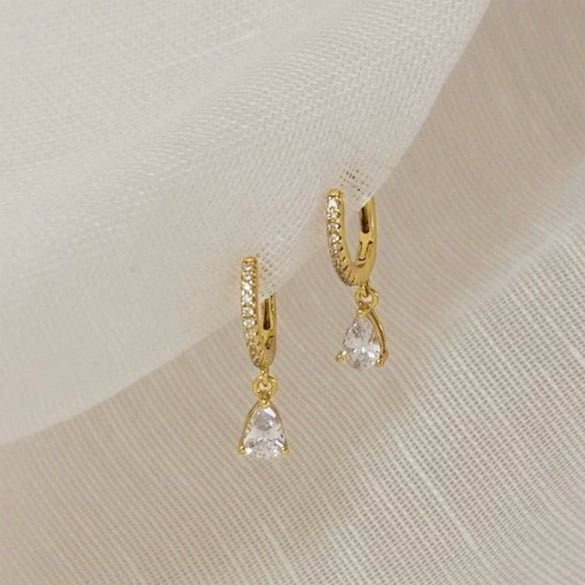 Women's Copper Geometric And Water Drop Hoop Earrings Elegant Minimalist Style