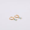 Women's Copper Geometric Birthstone Earrings With Diamond Design