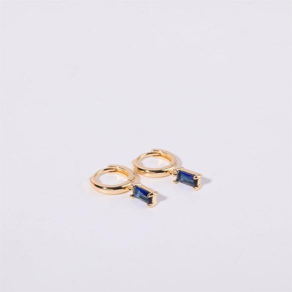 Women's Copper Geometric Birthstone Earrings With Diamond Design