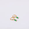 Women's Copper Geometric Birthstone Earrings With Diamond Design