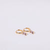 Women's Copper Geometric Birthstone Earrings With Diamond Design