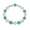 Women's Copper Geometric Clover Bracelet With Zircon Inlay And Crystal Accents In Fashion Jewelry Style