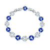 Women's Copper Geometric Clover Bracelet With Zircon Inlay And Crystal Accents In Fashion Jewelry Style