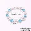 Women's Copper Geometric Clover Bracelet With Zircon Inlay And Crystal Accents In Fashion Jewelry Style