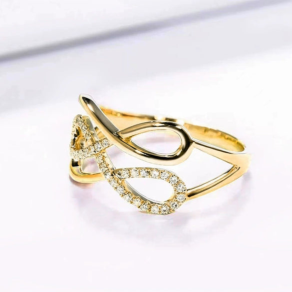 Women's Copper Geometric Cross Ring Inlaid With Zircon Retro Casual Style
