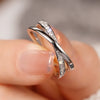 Women's Copper Geometric Design Ring With Micro Inlay Zircon