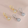 Women's Copper Geometric Diamond Stud Hoop Earrings Electroplated