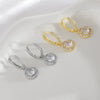 Women's Copper Geometric Diamond Stud Hoop Earrings Electroplated