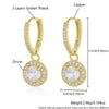 Women's Copper Geometric Diamond Stud Hoop Earrings Electroplated
