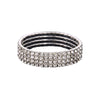 Women's Copper Geometric Diamond Style Elastic Bracelet With Single Double Triple And Four Row Chain Design