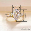 Women's Copper Geometric Drop Shape Zirconia Jewelry Ring