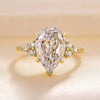 Women's Copper Geometric Drop Shape Zirconia Jewelry Ring