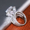 Women's Copper Geometric Drop Shape Zirconia Ring Jewelry