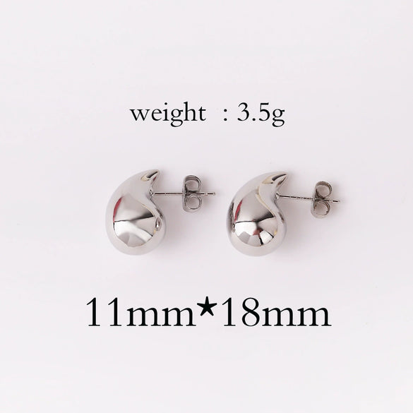 Women's Copper Geometric Drop Shaped Stud Earrings Cold Style Electroplated Retro