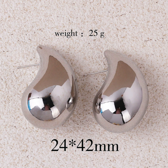 Women's Copper Geometric Drop Shaped Stud Earrings Cold Style Electroplated Retro
