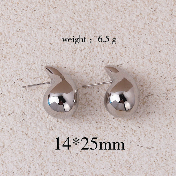 Women's Copper Geometric Drop Shaped Stud Earrings Cold Style Electroplated Retro
