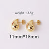 Women's Copper Geometric Drop Shaped Stud Earrings Cold Style Electroplated Retro