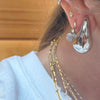 Women's Copper Geometric Drop Shaped Stud Earrings Cold Style Electroplated Retro