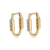 Women's Copper Geometric Ear Buckle Earrings Elegant Simple Electroplated Natural Style Earrings