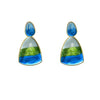 Women's Copper Geometric Electroplated Ocean Blue Gradual Handmade Earrings