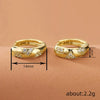 Women's Copper Geometric Elegant Zirconia Electroplated Earrings
