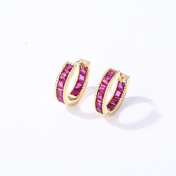 Women's Copper Geometric Fashion Ol Zirconia Earrings