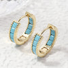 Women's Copper Geometric Fashion Ol Zirconia Earrings