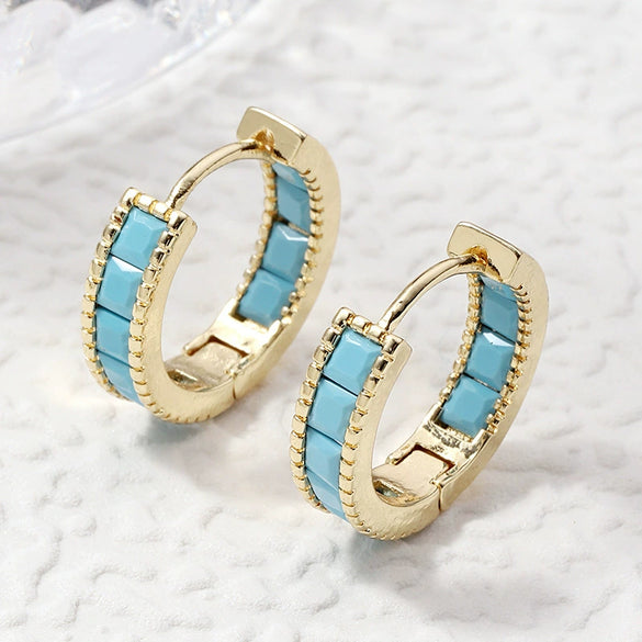 Women's Copper Geometric Fashion Ol Zirconia Earrings