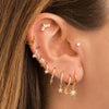 Women's Copper Geometric Fivepointed Star Moon Micropaved Zircon Earrings Set