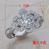Women's Copper Geometric Floral Hollow Ring With Zircon Accents Electroplated Wedding Jewelry Accessory
