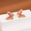 Women's Copper Geometric Gradient Butterfly Fashionable Electroplated Earrings