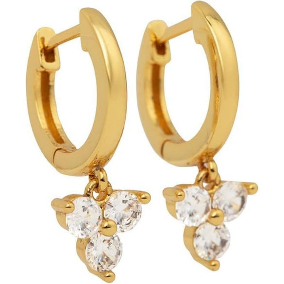 Women's Copper Geometric Hoop Earrings With Electroplated Gold Finish High End Fashion Jewelry