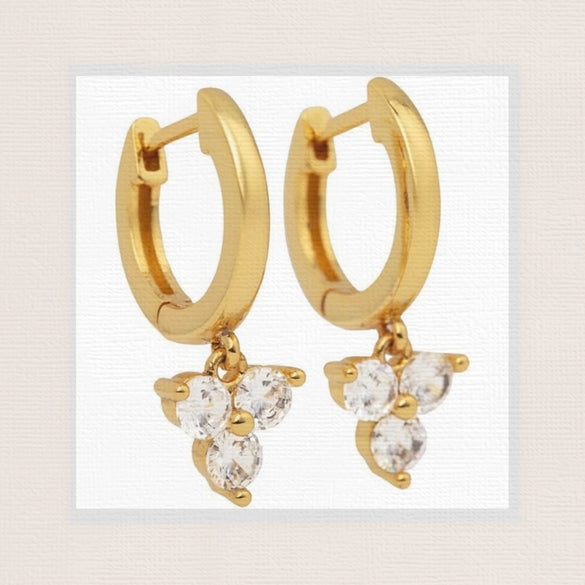 Women's Copper Geometric Hoop Earrings With Electroplated Gold Finish High End Fashion Jewelry
