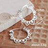 Women's Copper Geometric Inlaid Zircon Earrings Retro Style With Lotus Pattern