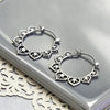 Women's Copper Geometric Inlaid Zircon Earrings Retro Style With Lotus Pattern