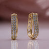 Women's Copper Geometric Inlaid Zircon Earrings