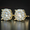 Women's Copper Geometric Inlaid Zircon Hiphop Earrings
