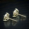 Women's Copper Geometric Inlaid Zircon Hiphop Earrings