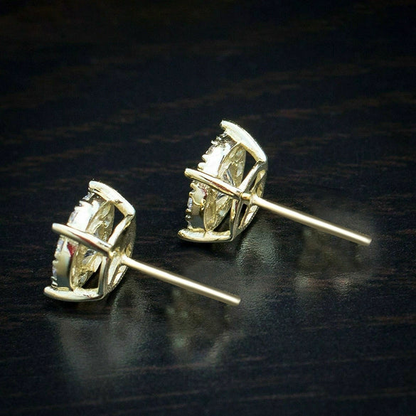Women's Copper Geometric Inlaid Zircon Hiphop Earrings