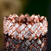 Women's Copper Geometric Inlaid Zircon Ring Fashion Accessories
