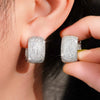 Women's Copper Geometric Inlaid Zircon Square Earrings Light Luxury Style