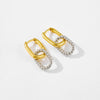 Women's Copper Geometric Irregular Ring Locked Earrings With Electroplating Platinum 18K Gold
