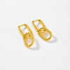 Women's Copper Geometric Irregular Ring Locked Earrings With Electroplating Platinum 18K Gold
