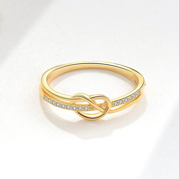 Women's Copper Geometric Knotted Ring Light Luxury Niche Design Electroplating