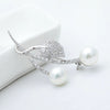 Women's Copper Geometric Leaf And Flower Brooch With Zircon Beads Electroplated Fashion Corsage Pin