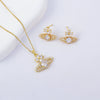 Women's Copper Geometric Light Luxury Electroplated Pendant Necklace With O Word Chain