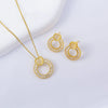 Women's Copper Geometric Light Luxury Electroplated Pendant Necklace With O Word Chain