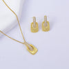 Women's Copper Geometric Light Luxury Electroplated Pendant Necklace With O Word Chain