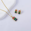 Women's Copper Geometric Light Luxury Electroplated Pendant Necklace With O Word Chain