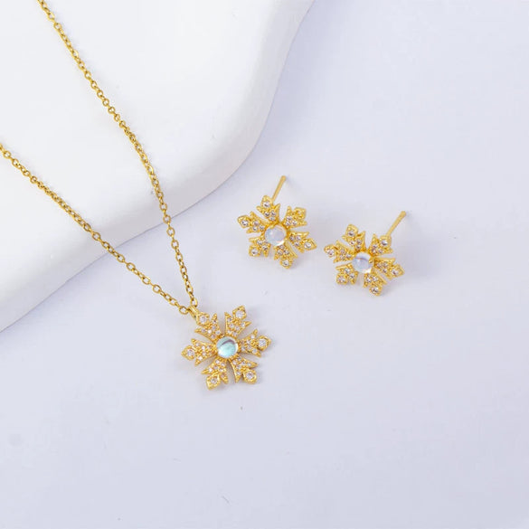 Women's Copper Geometric Light Luxury Electroplated Pendant Necklace With O Word Chain
